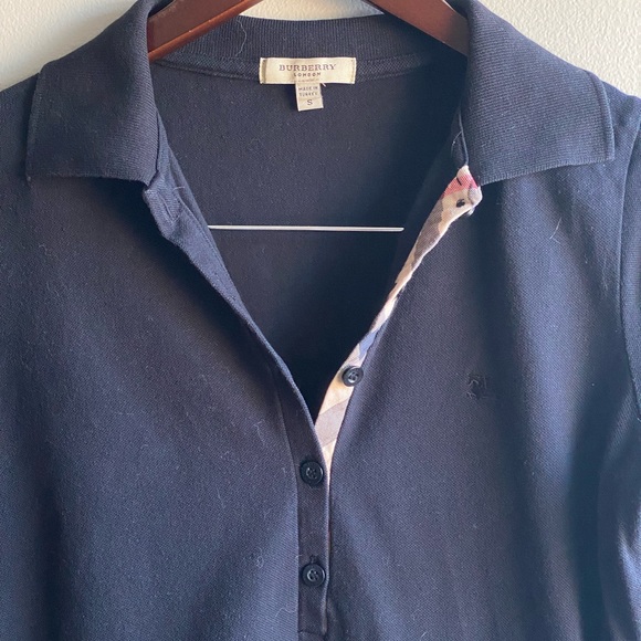 Burberry London Mini/Short Polo Dress Black Size Small Short Sleeve with Collar - Picture 11 of 11